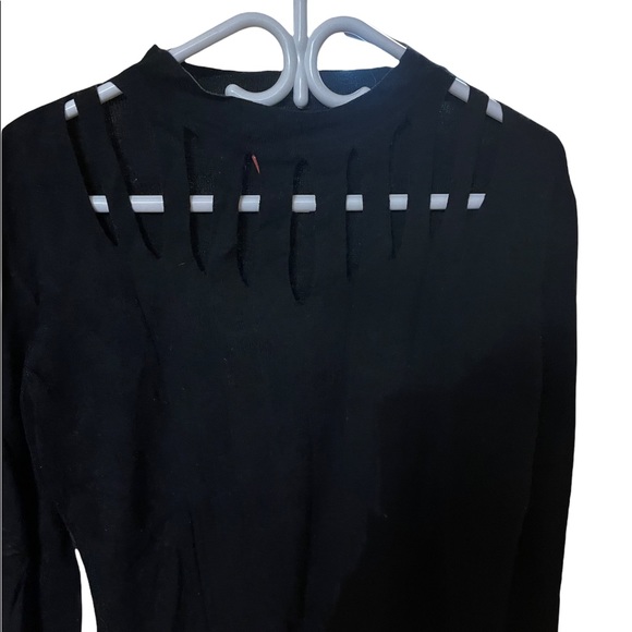 Dalia Black Sweater with Cutouts - Picture 2 of 3
